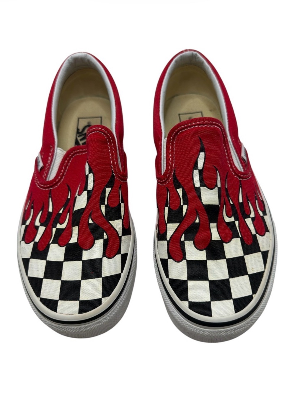 Vans Red Flame Checker Slip-On
